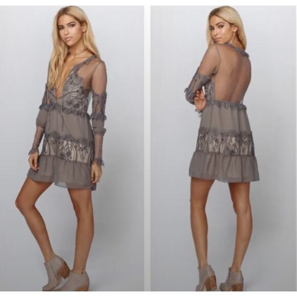 For Love & Lemons Slate Alexa Mini Dress - Size M